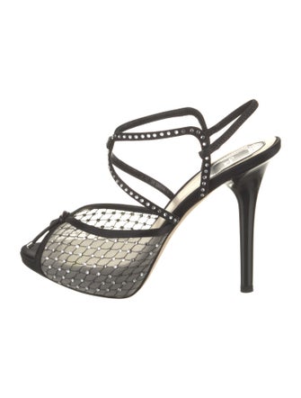 Christian Dior Satin Mesh Accents Sandals