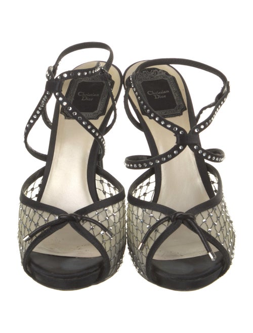 Christian Dior Satin Mesh Accents Sandals
