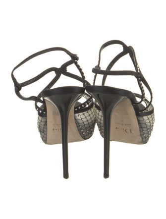 Christian Dior Satin Mesh Accents Sandals