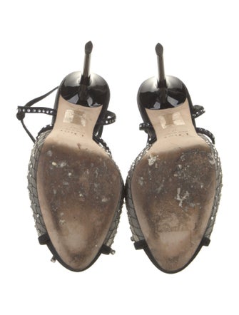 Christian Dior Satin Mesh Accents Sandals