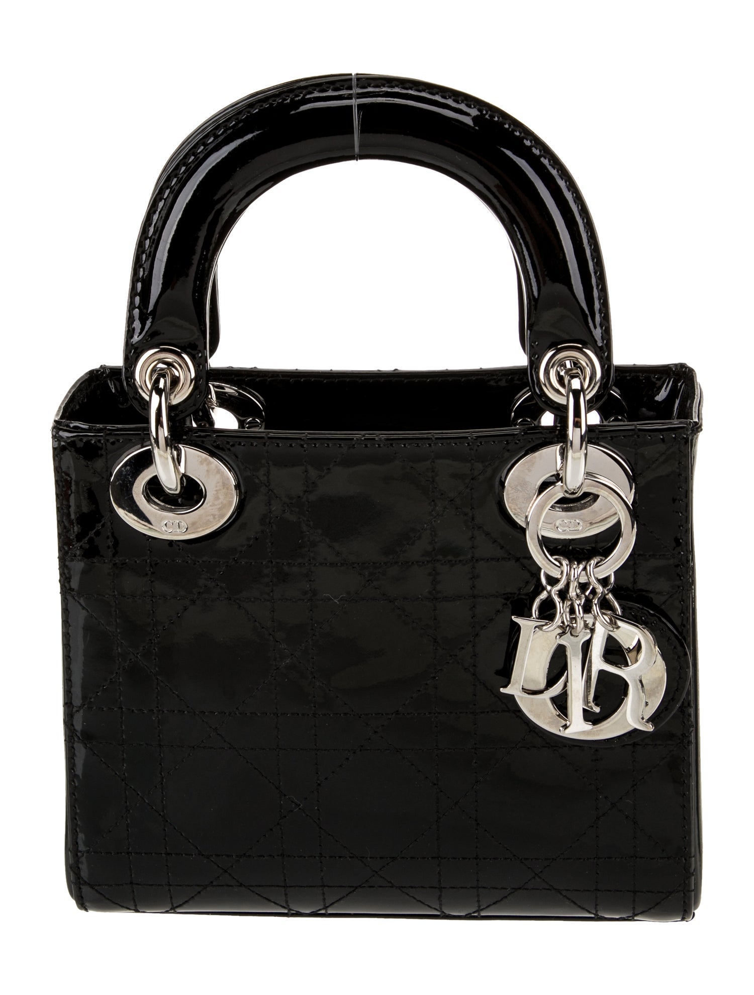 Christian Dior Patent Leather Top Handle Bag