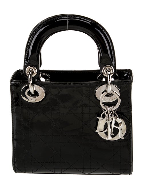 Christian Dior Patent Leather Top Handle Bag