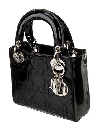 Christian Dior Patent Leather Top Handle Bag