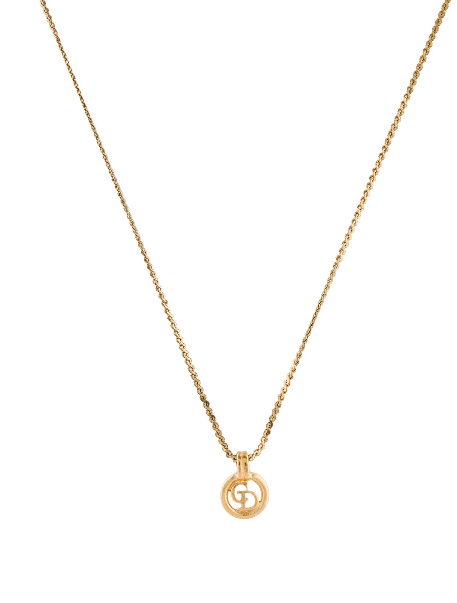 Christian Dior Vintage CD Pendant Necklace