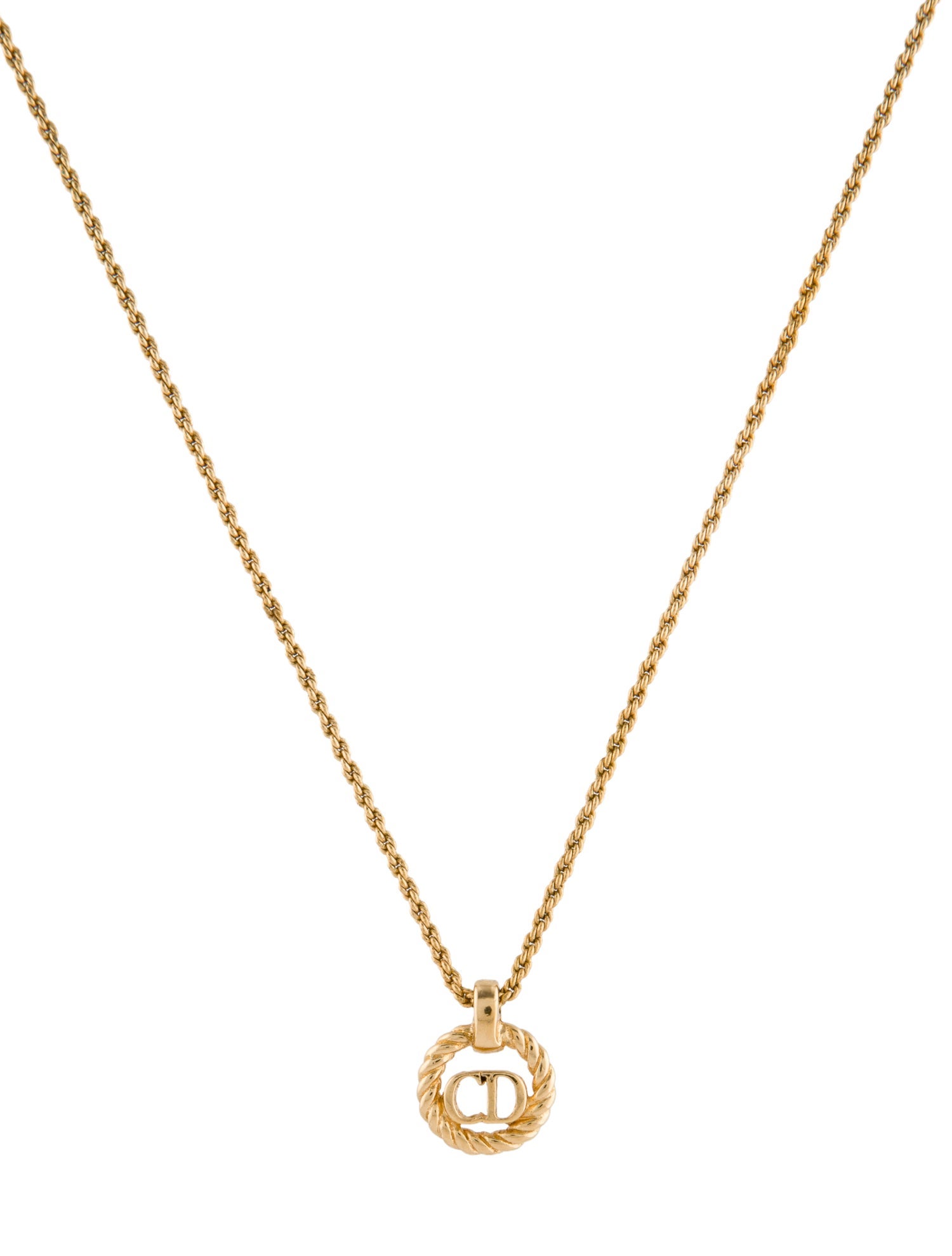 Christian Dior Vintage CD Pendant Necklace