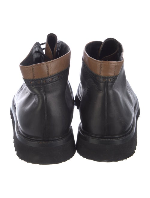 Christian Dior Oblique Jacquard Leather Lace-Up Boots