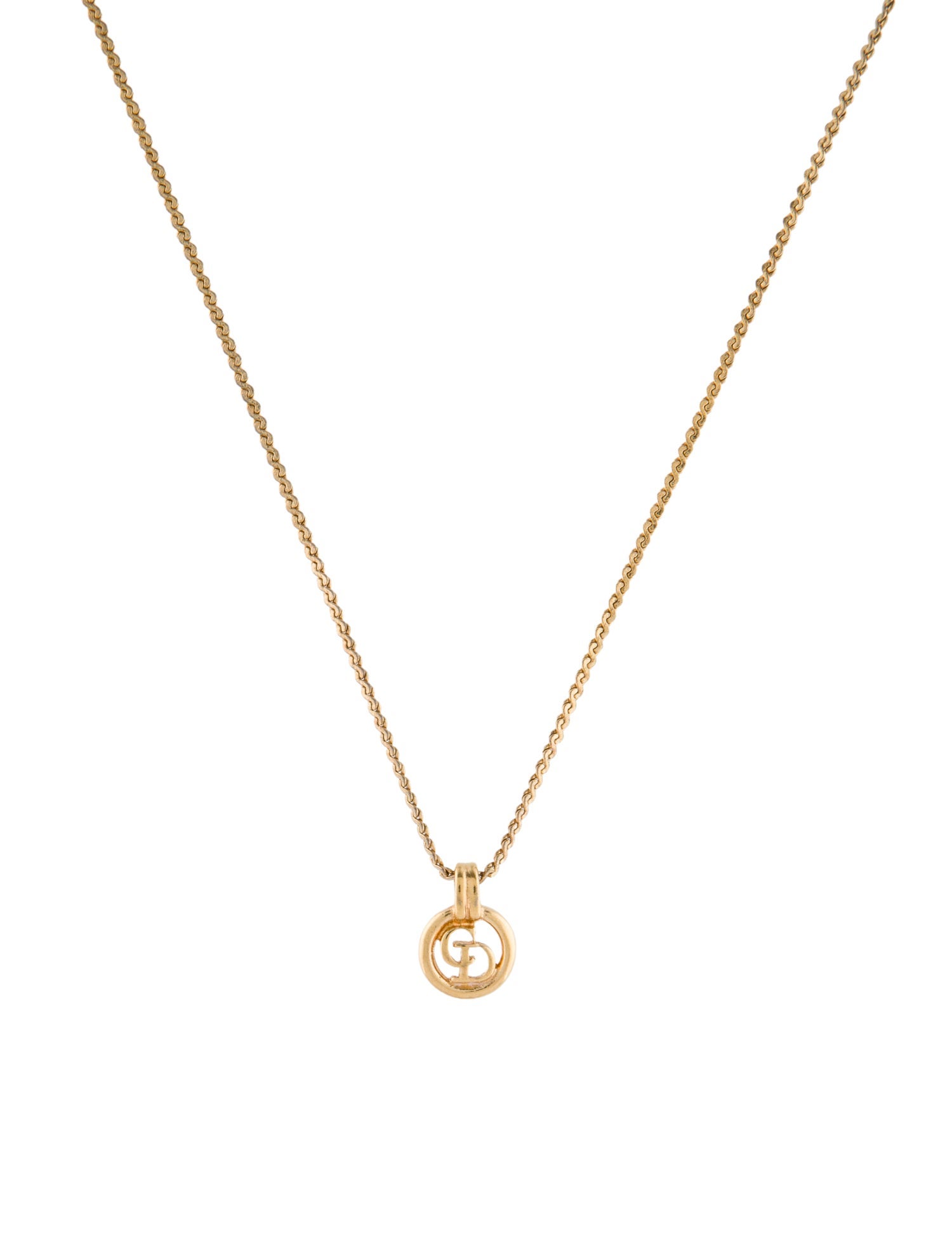 Christian Dior Vintage CD Pendant Necklace