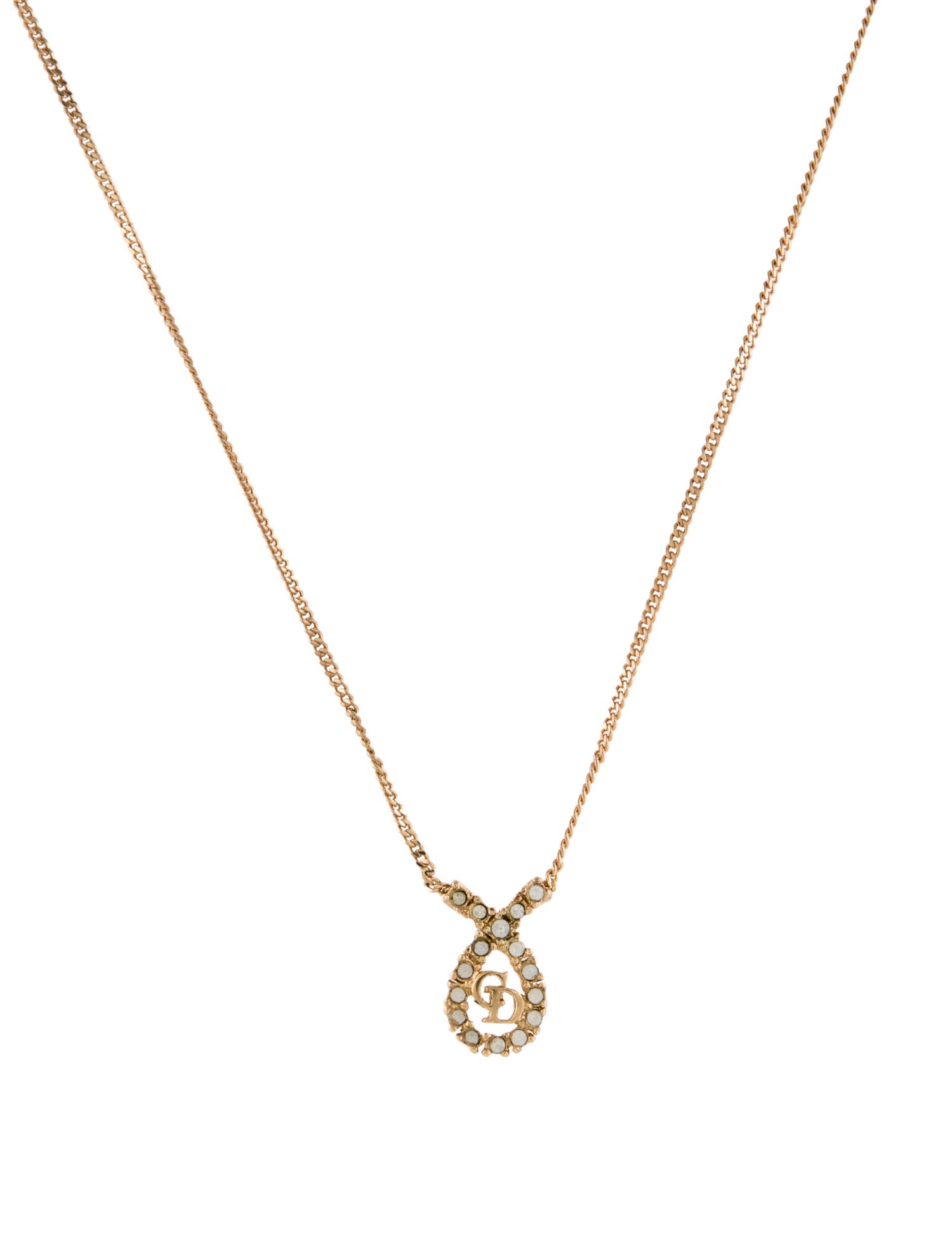 Christian Dior Vintage CD Pendant Necklace