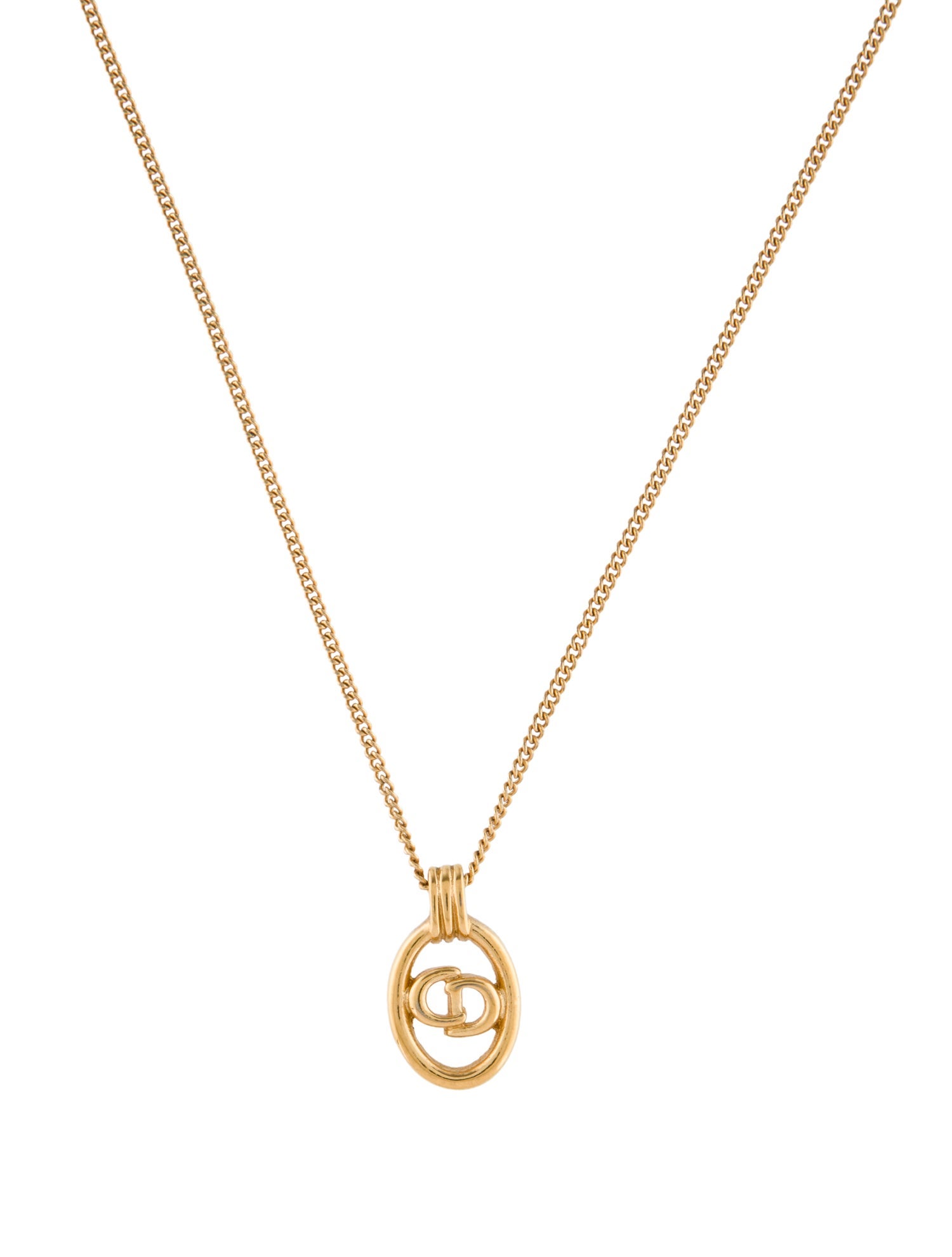 Christian Dior Vintage CD Pendant Necklace