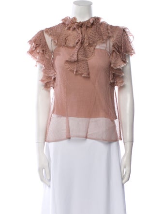 Christian Dior Lace Mock Neck Blouse