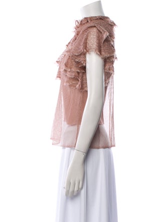 Christian Dior Lace Mock Neck Blouse