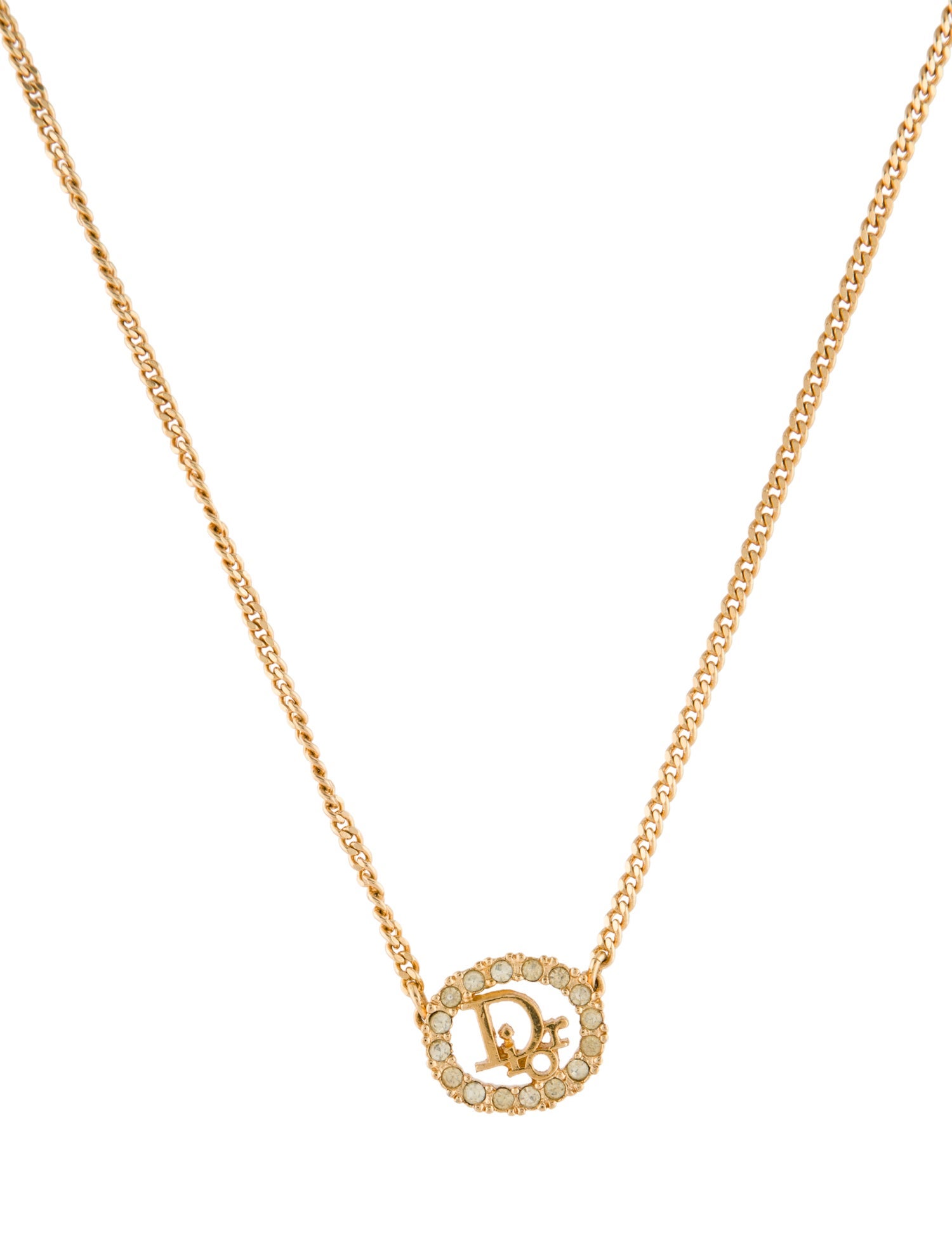 Christian Dior Vintage Logo Pendant Necklace