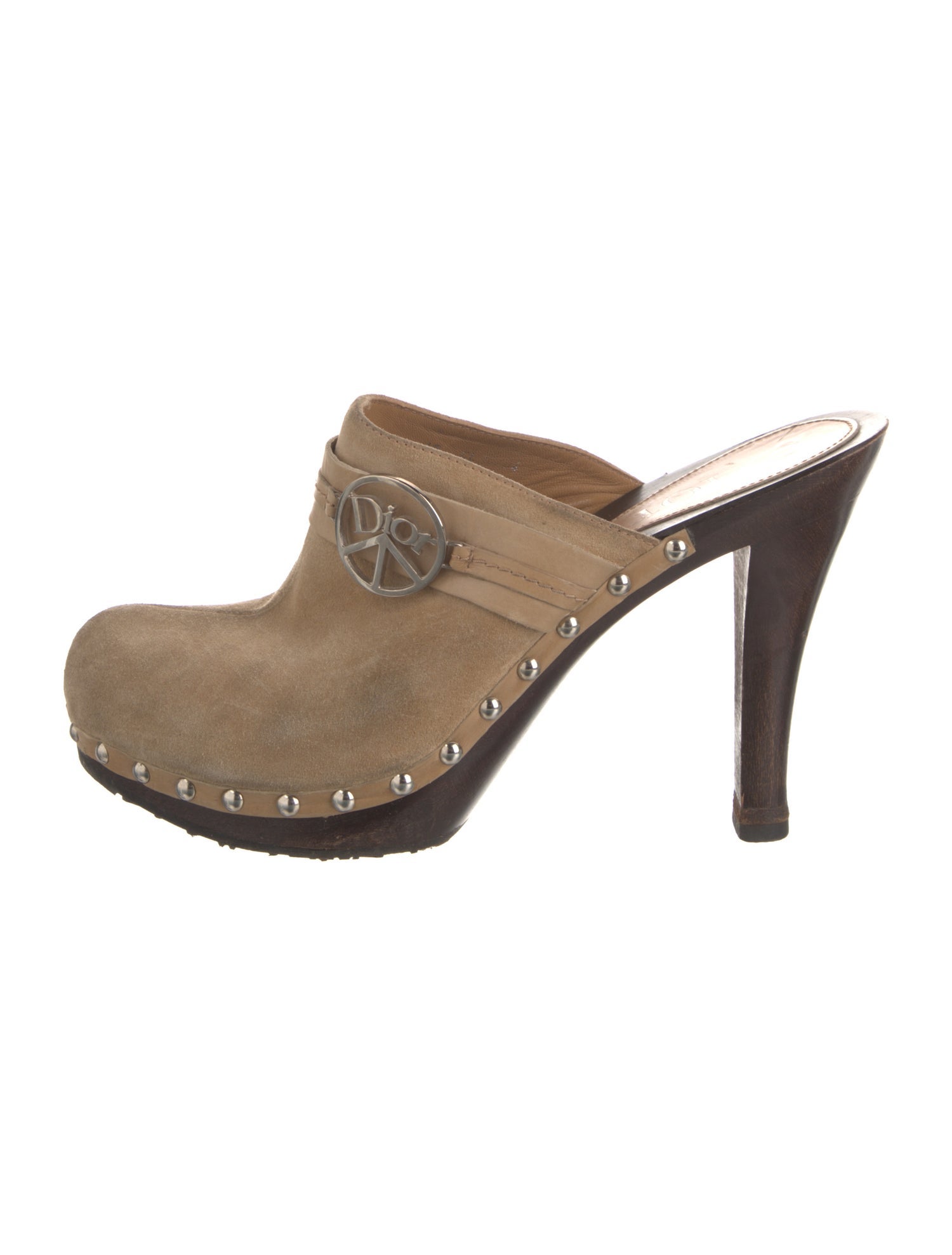 Christian Dior Suede Studded Accents Mules