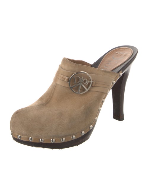 Christian Dior Suede Studded Accents Mules