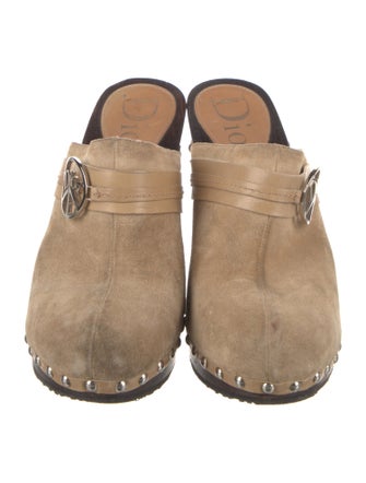 Christian Dior Suede Studded Accents Mules