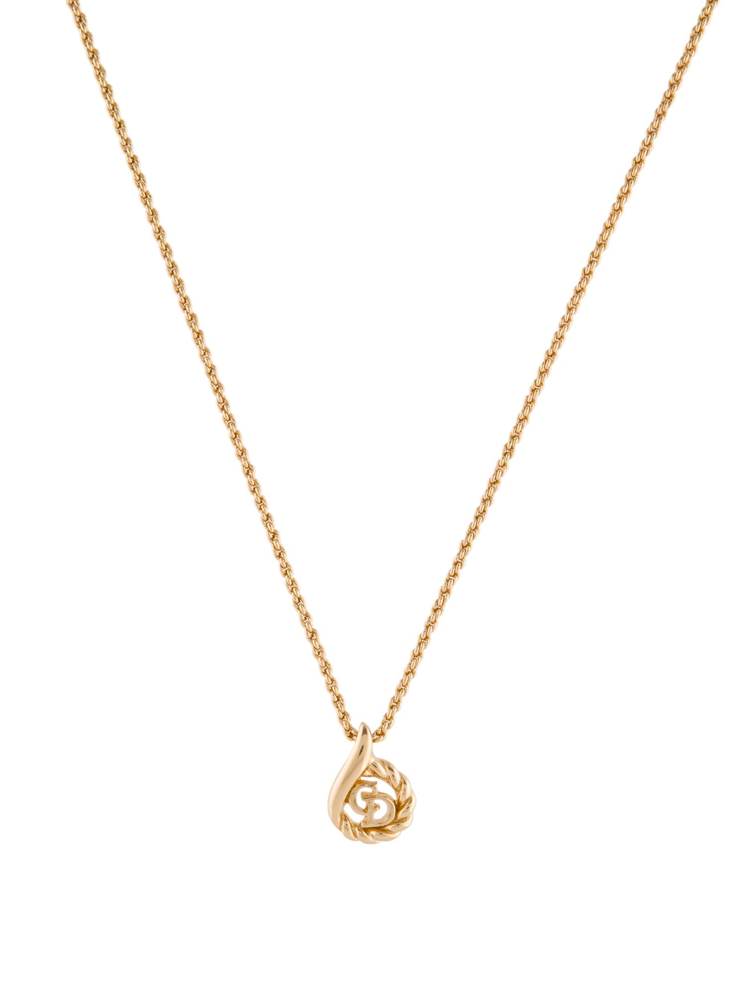 Christian Dior Vintage CD Pendant Necklace