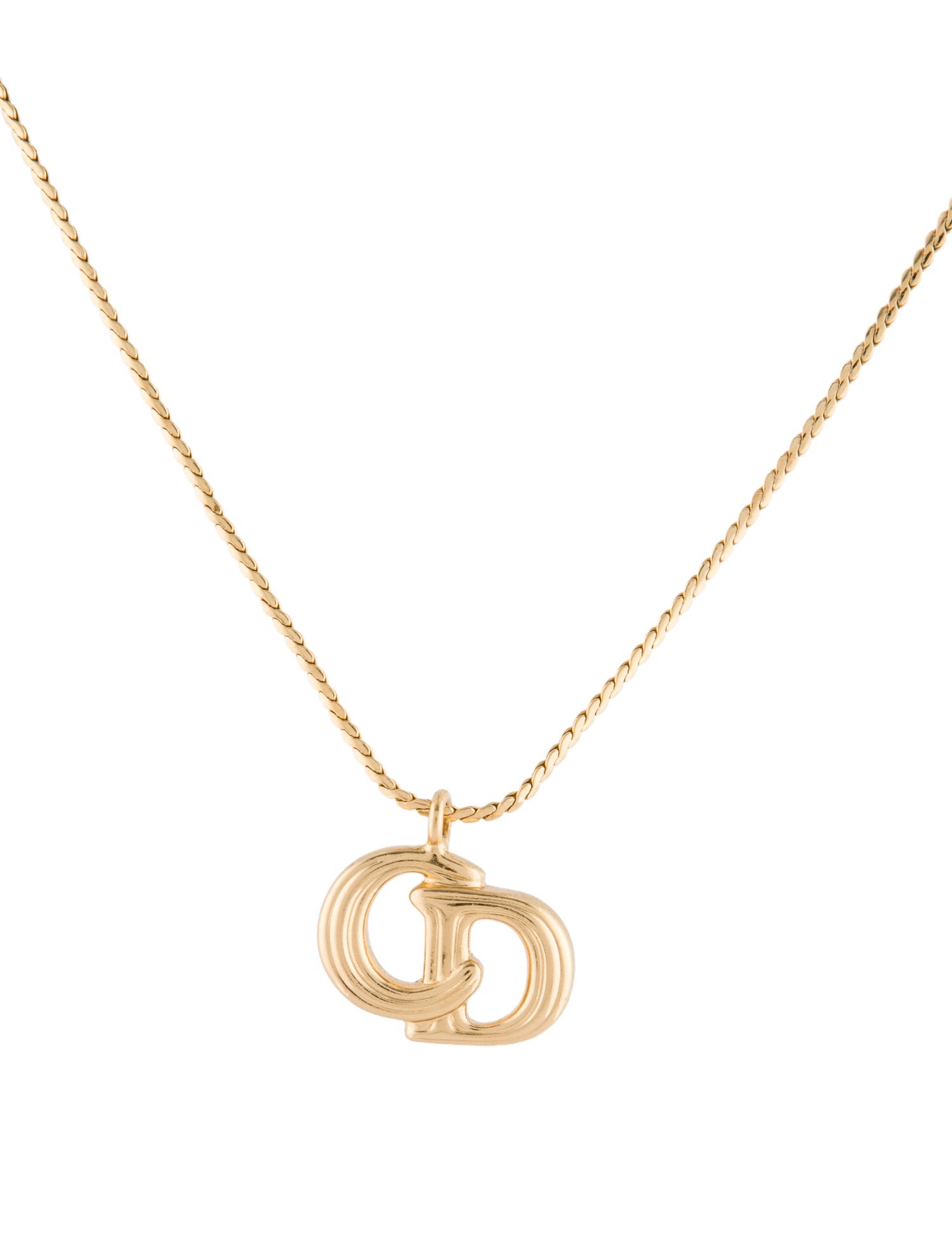 Christian Dior Vintage CD Pendant Necklace