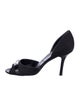 Christian Dior Canvas Studded Accents D'Orsay Pumps