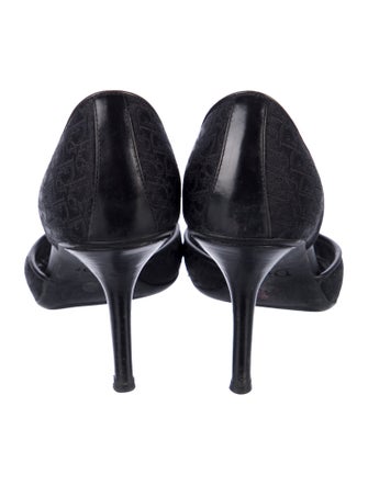 Christian Dior Canvas Studded Accents D'Orsay Pumps