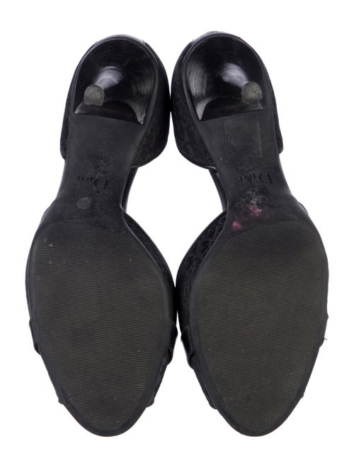 Christian Dior Canvas Studded Accents D'Orsay Pumps