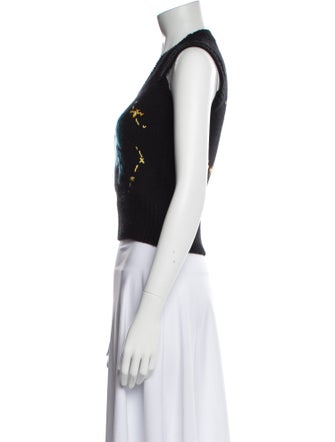 Christian Dior Virgin Wool Graphic Print Sweater