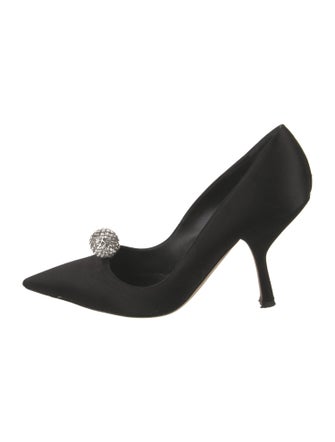 Christian Dior Satin Crystal Embellishments Pumps