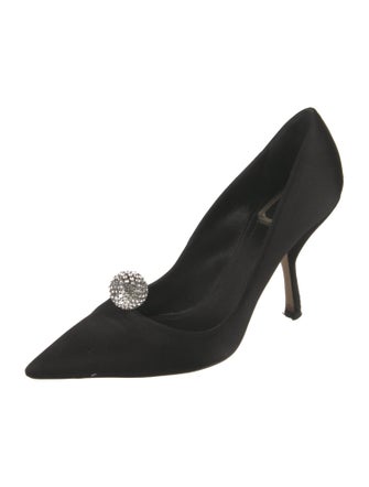 Christian Dior Satin Crystal Embellishments Pumps