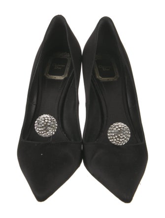 Christian Dior Satin Crystal Embellishments Pumps