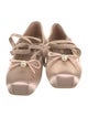 Christian Dior Faux Pearl Accents Satin Ballet Flats