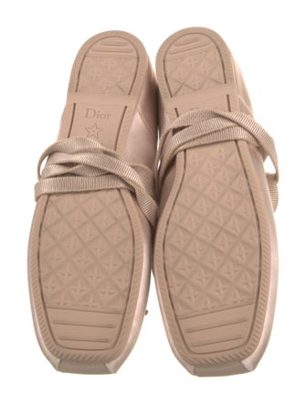 Christian Dior Faux Pearl Accents Satin Ballet Flats