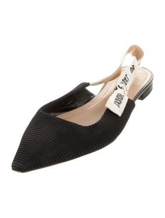Christian Dior Mesh Printed Slingback Flats
