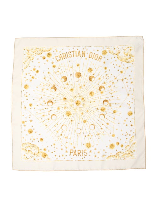 Christian Dior Silk Floral Print Scarf