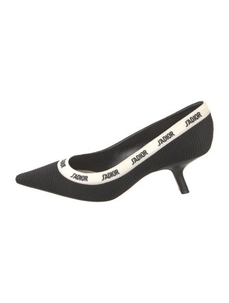 Christian Dior Printed Embroidered Accent Slingback Pumps