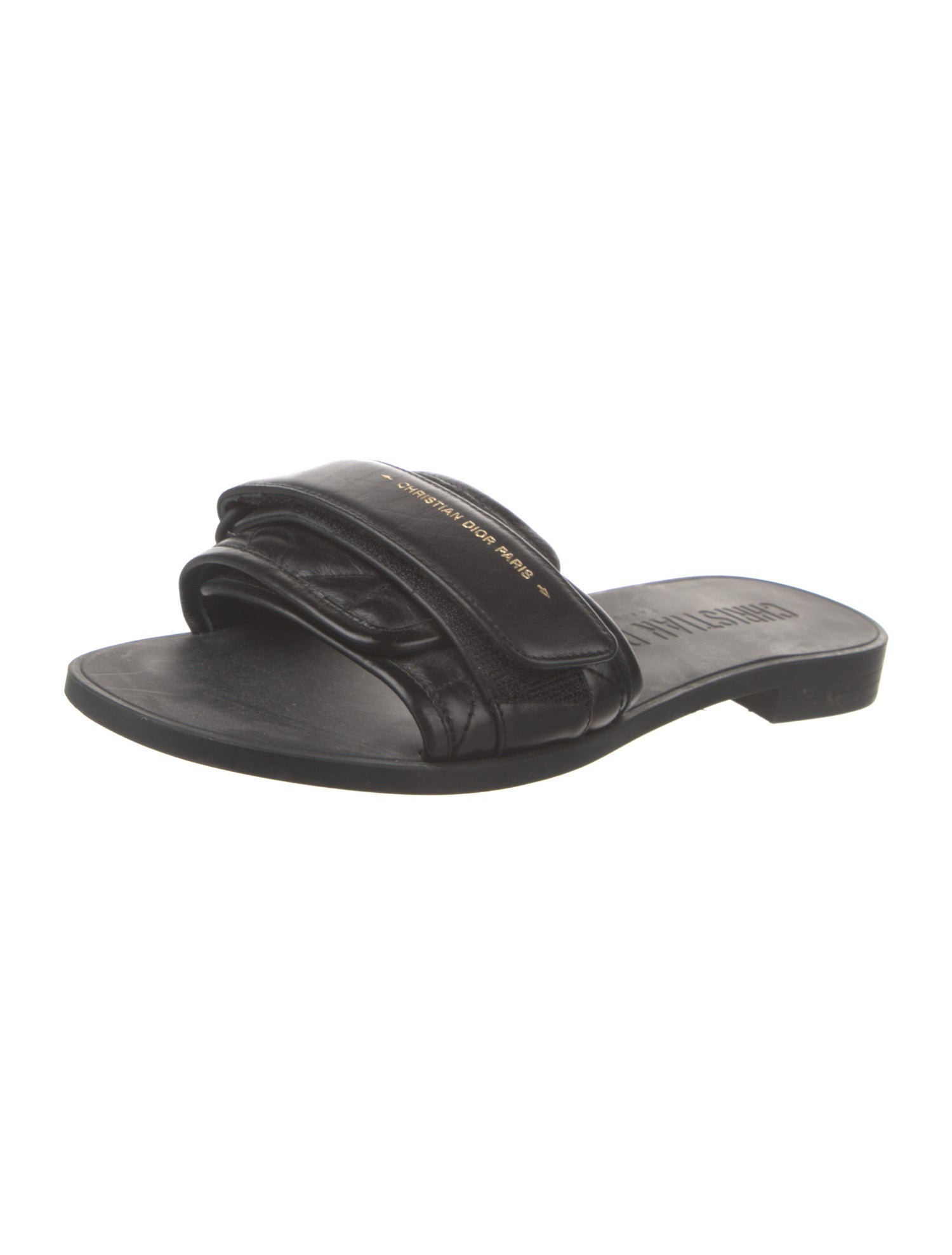 Christian Dior Cannage Pattern Leather Slides