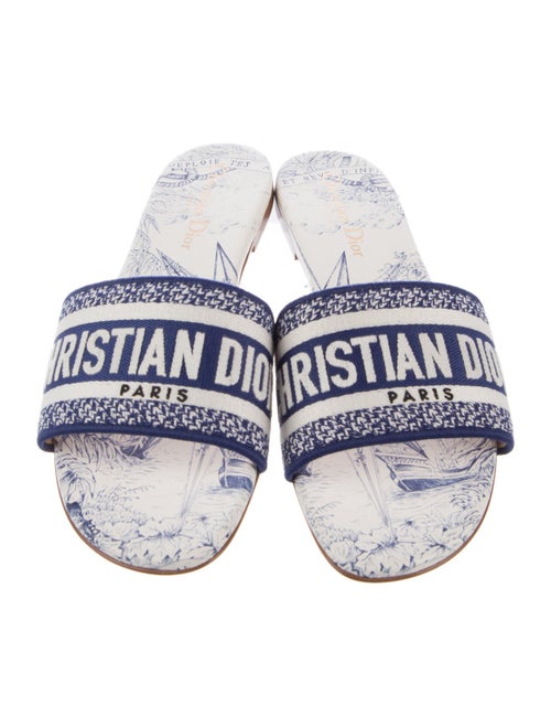 Christian Dior Leather Printed Slides