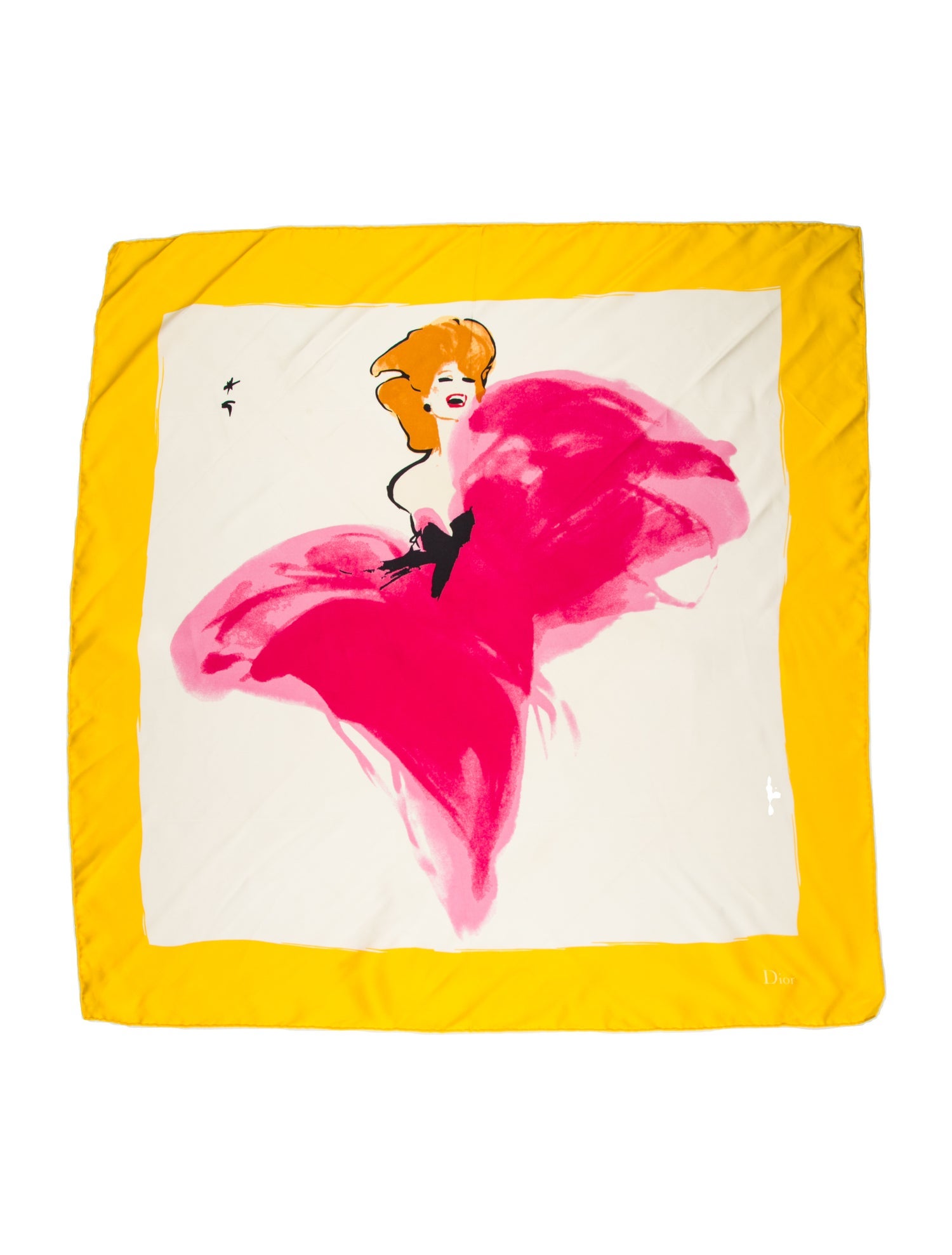 Christian Dior Silk Floral Print Scarf