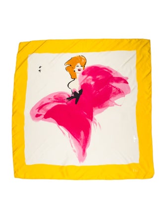 Christian Dior Silk Floral Print Scarf