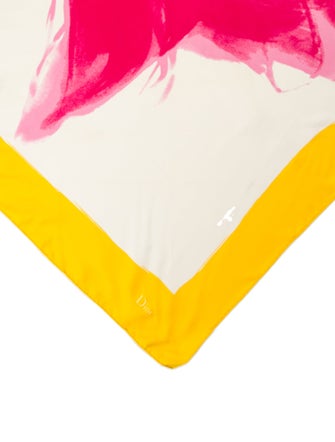 Christian Dior Silk Floral Print Scarf