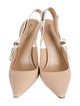 Christian Dior Patent Leather Graphic Print Slingback Pumps