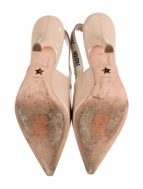 Christian Dior Patent Leather Graphic Print Slingback Pumps