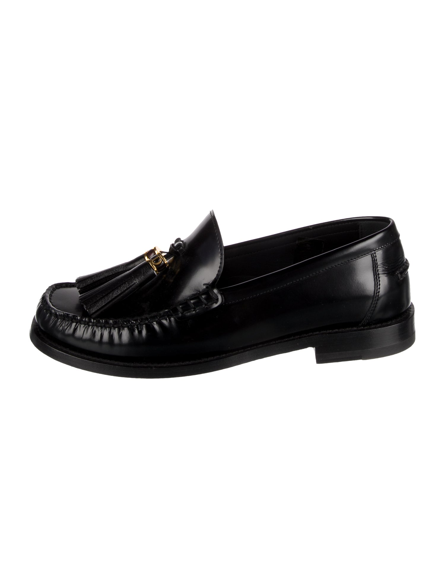 Christian Dior Patent Leather Tassel Accents Loafers