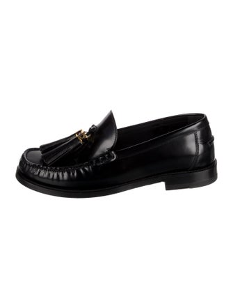 Christian Dior Patent Leather Tassel Accents Loafers