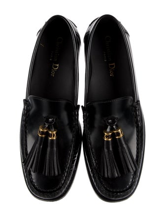 Christian Dior Patent Leather Tassel Accents Loafers