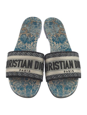 Christian Dior Printed Embroidered Accent Slides