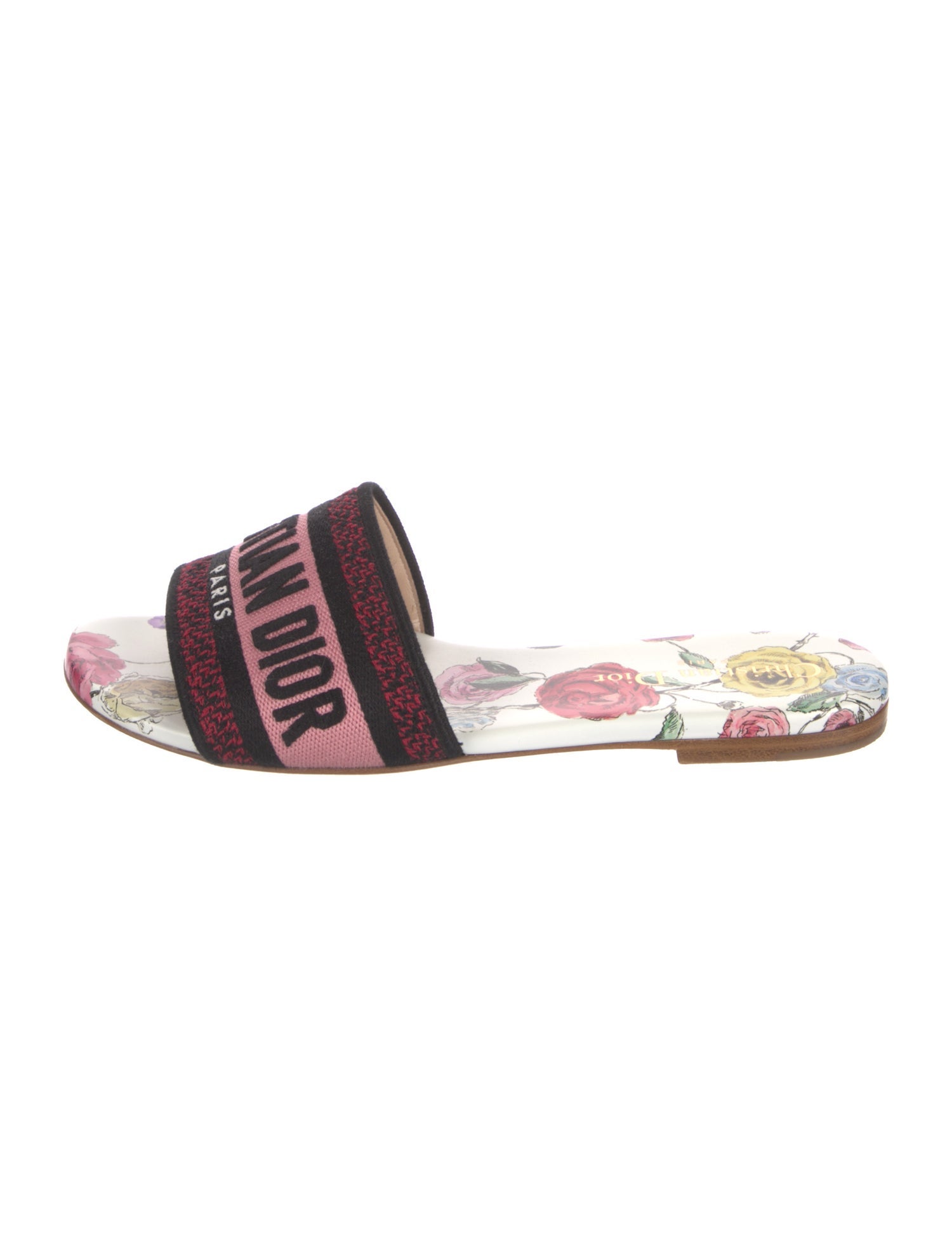 Christian Dior Canvas Floral Print Slides