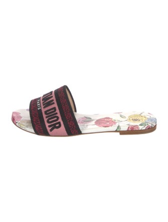 Christian Dior Canvas Floral Print Slides
