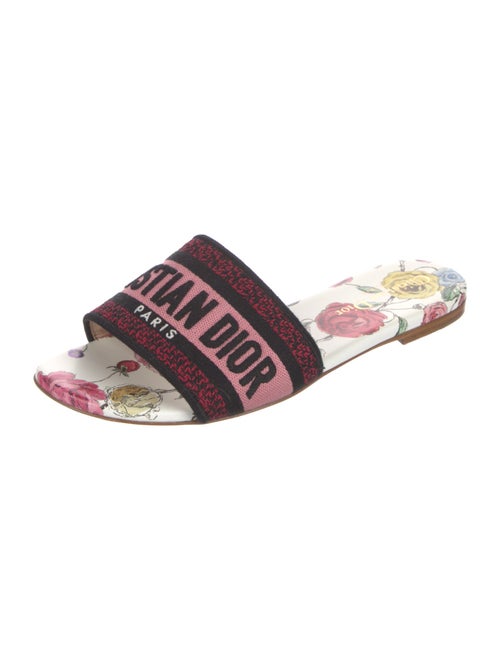 Christian Dior Canvas Floral Print Slides