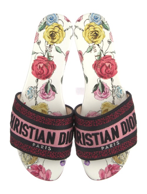 Christian Dior Canvas Floral Print Slides