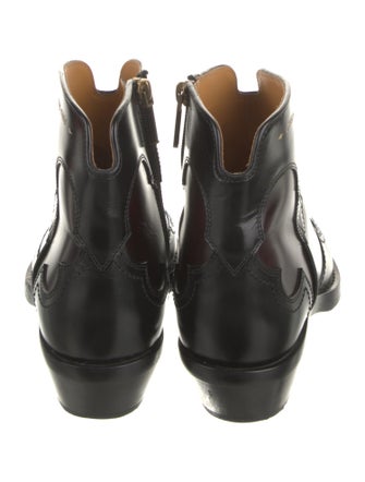 Christian Dior Leather Leather Trim Embellishment Western Boots