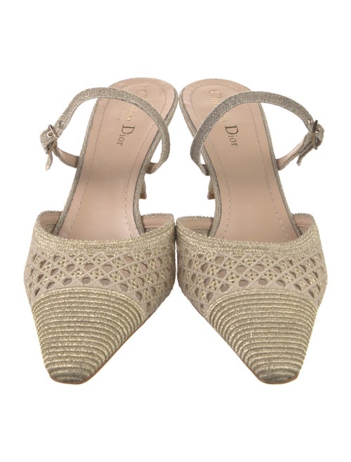 Christian Dior Cannage Pattern Cutout Accent Mules